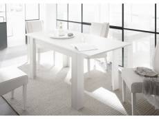 Table à manger, table de repas extensible en bois mdf coloris blanc - longueur 137-185 x hauteur 79 x profondeur 90 cm
