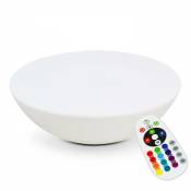 Table basse lumineuse ronde led - Coque blancheMode (on) : Multicolore, 16 teintes