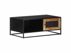 Table basse table de salon | bout de canapé 90x50x35 cm bois de manguier brut meuble pro frco43857