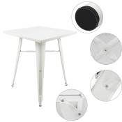 Table carrée Style Industriel métal Clair Naturel modèle Factory loft 606075cm Table de salle à manger blanc