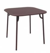 Table carrée Week-end / 85 x 85 cm - Aluminium - Petite Friture rouge en métal