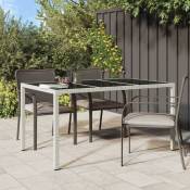 Table de jardin 150x90x75 cm Verre tremp�/r�sine