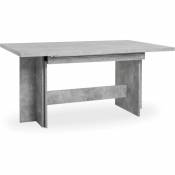 Table de salon 160x90 cm extensible couleur Ciment
