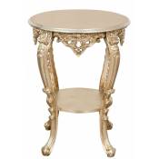 Table ronde panchetto en finition feuille d'argent antique made in italy