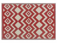 Tapis extérieur au motif zigzag rouge 120 x 180 cm dewas 191685