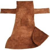Tectake - Lot de 2 plaids avec manches - 180 x 150 cm, marron - marron