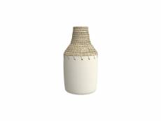 Vase blanc valina en terre cuite h37cm