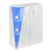 Vitrine basse 2 portes collection spike couleur blanche.
