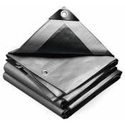 Vounot - Bâche de Protection en Polyéthylène resistant et impermeable 240g/m² gris et noir 4x6m