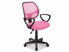 Acaza chaise de bureau enfant roulante, siège à roulettes avec hauteur réglable pour fille, ado, enfant ou étudiant, rose