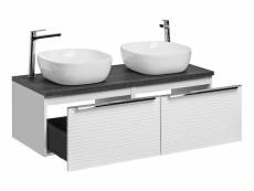 Bobochic meuble de salle de bain 120 cm rimelle blanc et noir