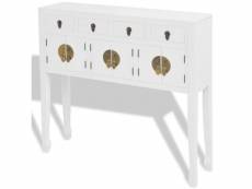 Buffet bahut armoire console meuble de rangement en style chinois en bois massif blanc helloshop26 4402004