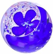 Caithness Presse-Papiers en Cristal moulé Bleu Saphir/Motif Fleur