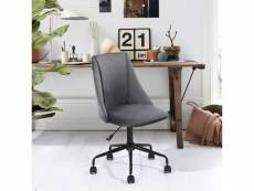 Chaise de bureau pour pivotant et hauteur réglable velours gris