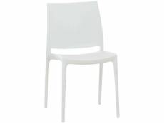 Chaise de jardin en plastique blanc design simple empilable 10_0000012