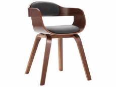 Chaise de qualité de salle à manger gris foncé bois courbé et tissu - gris - 51 x 49 x 70 cm