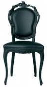 Chaise rembourrée Smoke Chair / Bois & cuir - Moooi noir en cuir