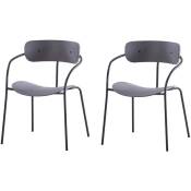 Concept-usine - Lot de 2 chaises design gris foncé