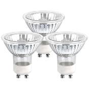 CREA Ampoules halogènes Gu10 35 W à intensité variable, 220 V, ampoules halogènes Gu10, 2 broches, 400 Lm, 2800 K chaud avec 3 pièces, blanc