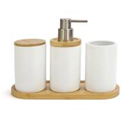 Deblanch - Accessoires de salle de bain blanc & bois - blanc mat