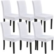 Ensemble de 6 doublures pour chaises Couverture élastique disponible diverses nuances taille : Blanc