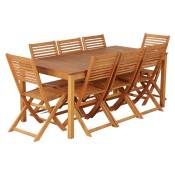 Ensemble table et chaises de jardin sarno 8 places
