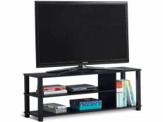 Giantex meuble tv / banc tv avec 3 étagères ouvertes,