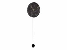 Horloge en polyrésine imitation marbre pendule noir