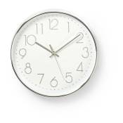 Horloge Murale Circulaire Blanc Argent Diamètre 30cm