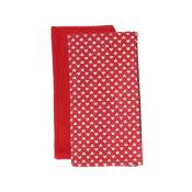 Iperbriko - Ensemble de 2 torchons en coton rouge 50x70 cm