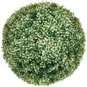 Jamais utilisé] Arbuste artificiel HHG 653, boule de buis plante décorative boule de buis plante artificielle Buxus, Outdoor ø 55cm blanc