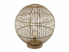 Lampe à poser design bambou hildegard - diam. 50 x h. 53 cm - beige naturel