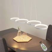 Led suspension dimmable lampe de table à manger moderne blanc lampe de chambre 54W en anneau optique 150cm hauteur réglable bureau suspension pour