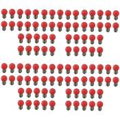 Lot de 100 ampoules led rouge E27 couleur - gros culot