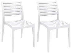 Lot de 2 chaises de jardin empilables en plastique