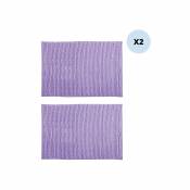 Lot de 2 tapis de bain Microfibre chenille 40x60cm Lavande - Violet - MSV