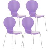 Lot de 4 chaises empilables en bois Diego Violet