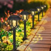 Lot de 6 lampes solaires d'extérieur pour jardin - Lampes solaires de jardin d'extérieur étanches - Lampes solaires à led - Décoration pour jardins,