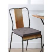 Lovely Casa - Galette de chaise à velcro Gris Perle 38x38 cm - Gris Perle