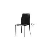 M-s - Lot de 4 chaises repas coloris noir - kimy