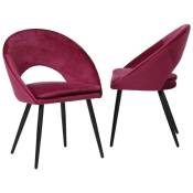 Made In Meubles - Chaise style fauteuil en velours rose framboise Elouan (lot de 2) - Rose