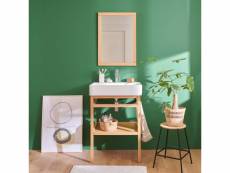 Meuble de salle de bain 60 cm hopp avec miroir et vasque carrée andy