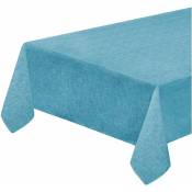 Nappe de Cuisine AntiTaches Plastifié Bordée Couverture de Table Couleur Unie Pastel Bleu - Rond diam.155 cm