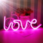 Neon Light Love led Veilleuse pour cadeau d'enfant, décoration murale chambre, fête d'anniversaire, Noël, décoration de mariage rose