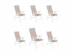 Pack de 6 fauteuils outdoor blancs positions,positions