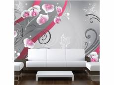Papier peint intissé fonds et dessins pink orchids - variation taille 400 x 280 cm PD14069-400-280