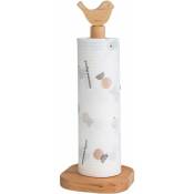 Porte-rouleau de papier essuie-tout debout en bois, design avec petits animaux, pour cuisine et salle à manger (style oiseaux)
