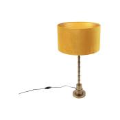 Qazqa - pisos - Lampe de table avec Abat-Jour - 1 lumière - ø 350 mm - Bronze - Art Deco - éclairage intérieur - Salon i Chambre - Bronze