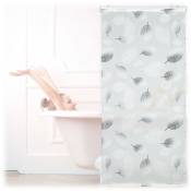 Relaxdays Store de baignoire, 80 x 240 cm, rideau de douche avec chaine, montage flexible, salle de bain, noir-blanc