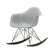Rocking chair RAR - Eames Plastic Armchair / (1950) - Pieds noirs & bois foncé - Vitra gris en plastique